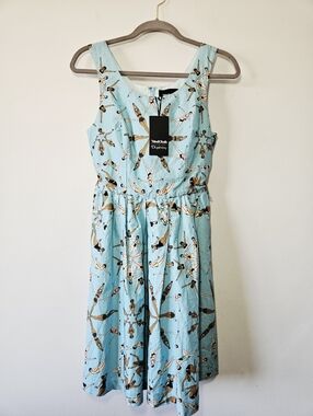 NWT Modcloth x Dupenny Retro Dress Size M Synchronized Swimming Blue